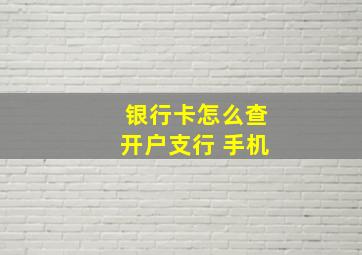 银行卡怎么查开户支行 手机